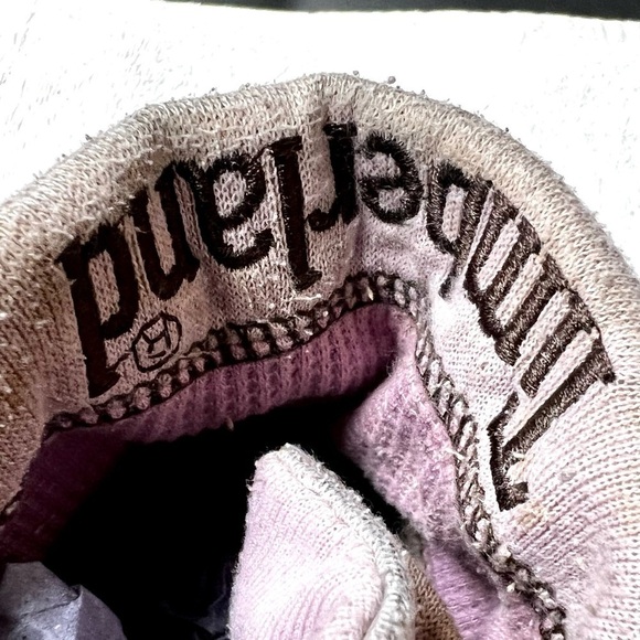 Timberland Roll Top ankle chunky Boots Pink & Brown Big Girl Size 6Y women 8 - Picture 7 of 9